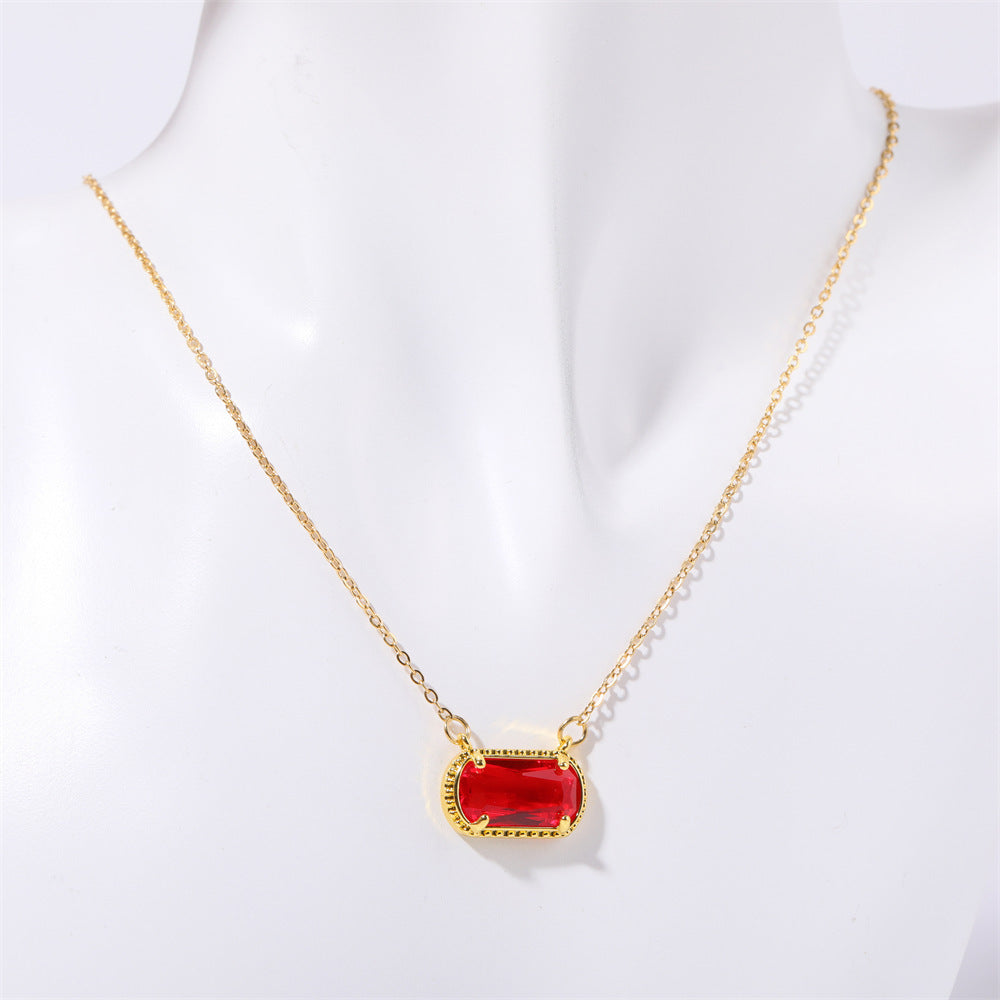 Twelve Birthstone Color Zircon Necklace