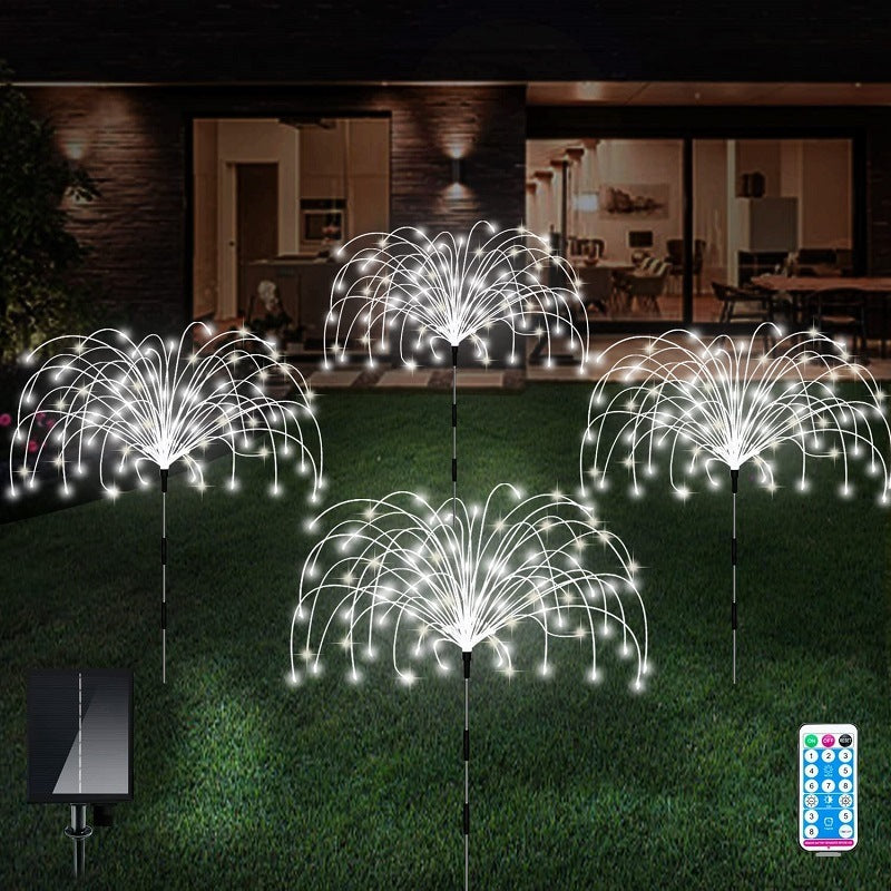 Solar Fireworks Lamp Drag A Waterproof Lawn Floor Outlet