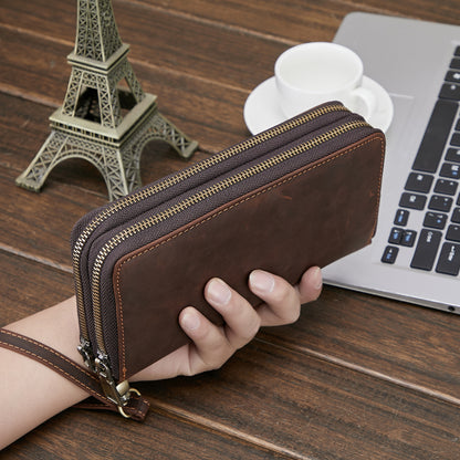 Men's Wallet Genuine Leather Fashion Retro Long Wallet