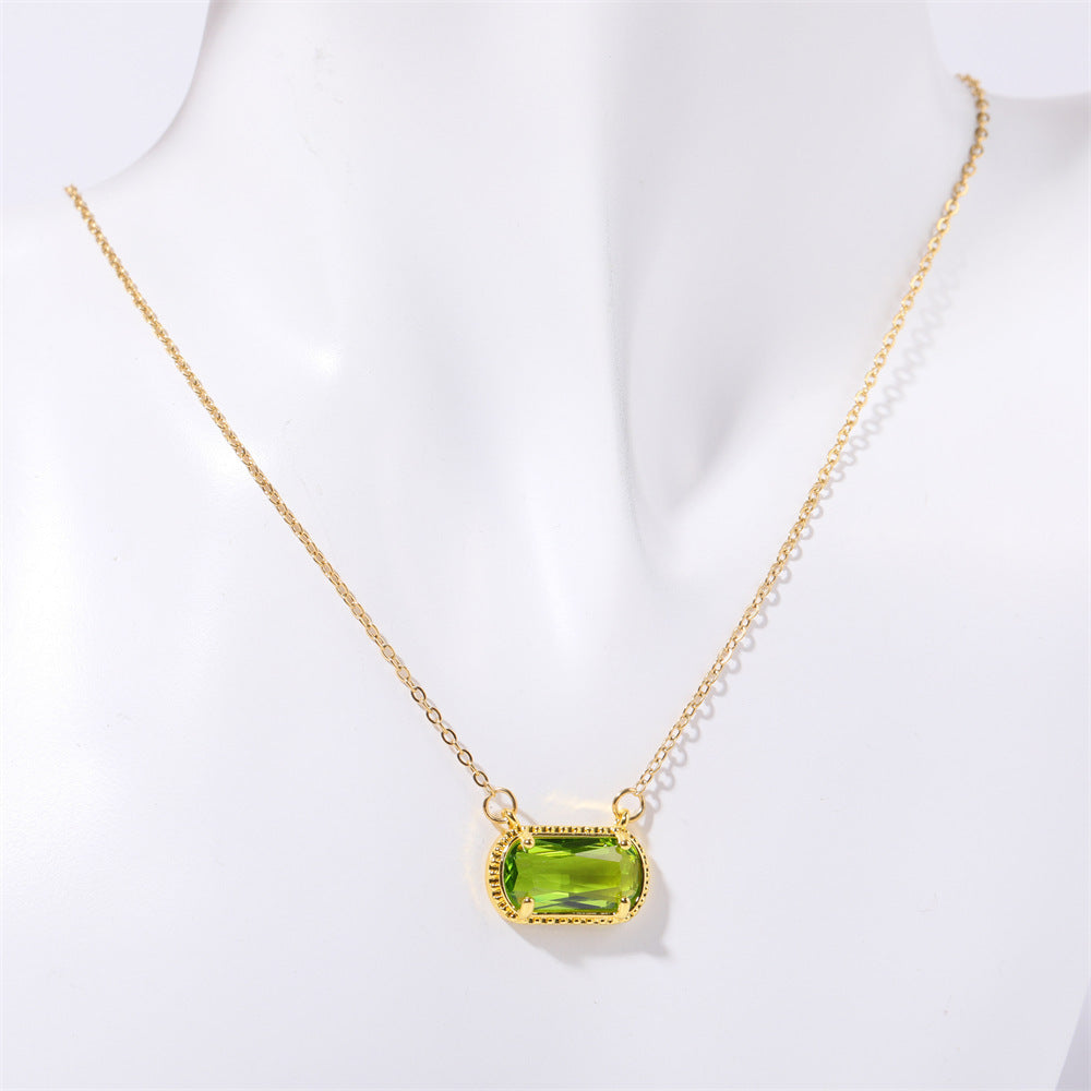 Twelve Birthstone Color Zircon Necklace