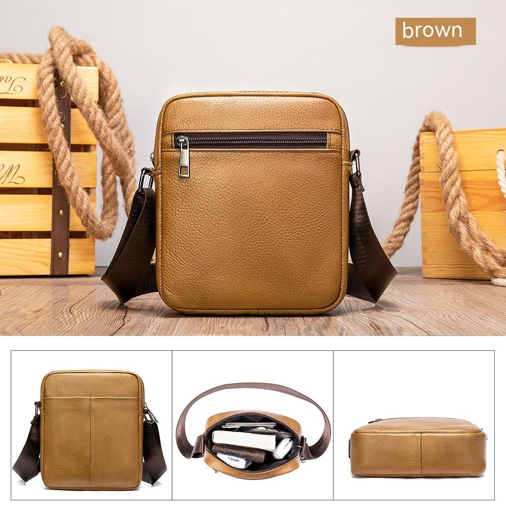 Business Men's Leather Small Shoulder Bag