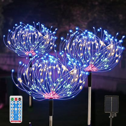 Solar Fireworks Lamp Drag A Waterproof Lawn Floor Outlet