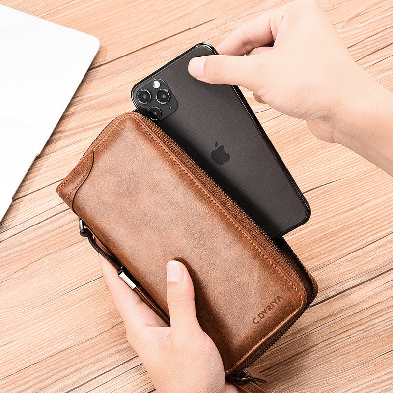 Simple Business Wallet Multifunctional Card Holder Men's Wallet Long Zip Wallet