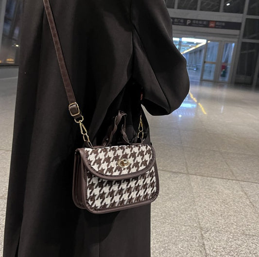 Small And Trendy Checkerboard Crossbody Bag