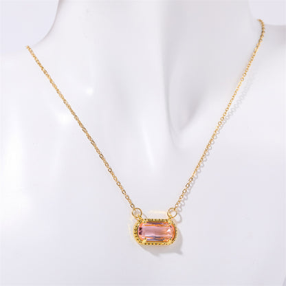 Twelve Birthstone Color Zircon Necklace