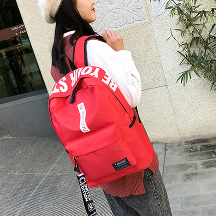 Canvas Large Capacity Fashion Letter Backpack