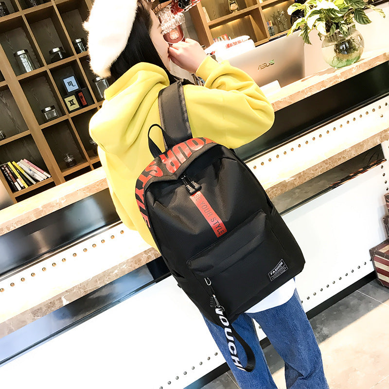 Canvas Large Capacity Fashion Letter Backpack