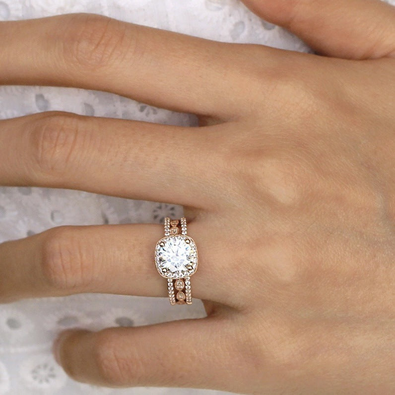 Ring Three-piece Couple Rhinestone Zircon