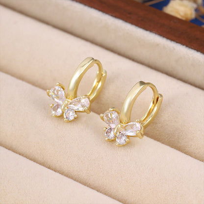 Micro Inlaid Zircon Super Butterfly Earrings For Women