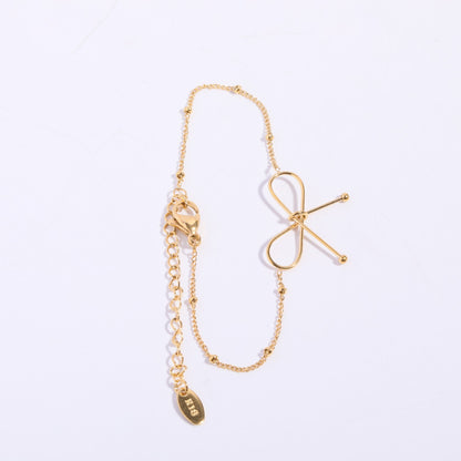 All-match Bowknot Collarbone Necklace Bracelet Jewelry Women's Suit