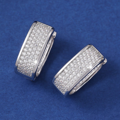 Micro-inlaid Diamond Super Shiny Square Earrings For Women