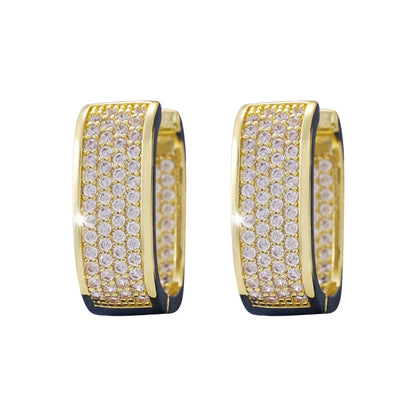 Micro-inlaid Diamond Super Shiny Square Earrings For Women