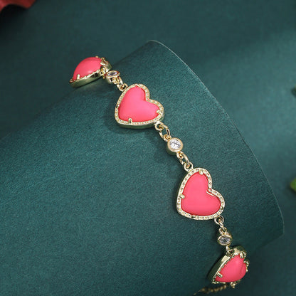 Fashion Geometry Pattern Heart Bracelet Women