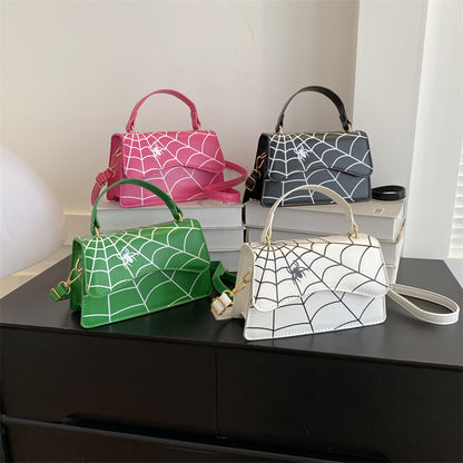 Shoulder Messenger Bag Fashion Spider Web Printing