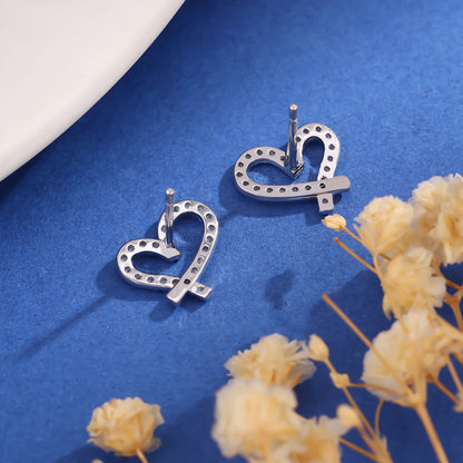 Fashion Irregular Heart Stud Earrings For Women Simple