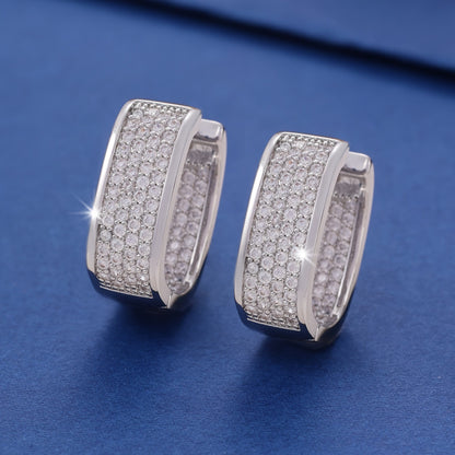 Micro-inlaid Diamond Super Shiny Square Earrings For Women