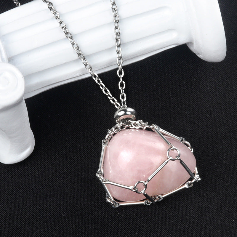 Stainless Steel Chain Irregular Rolling Stone Necklace