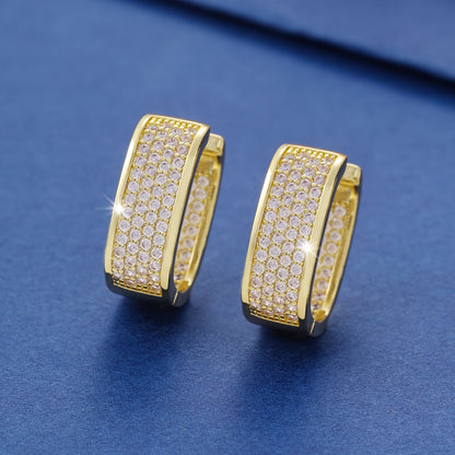 Micro-inlaid Diamond Super Shiny Square Earrings For Women