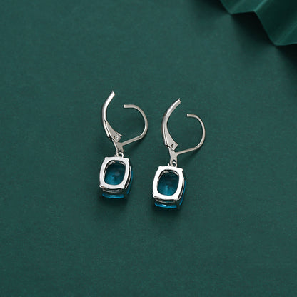 Micro-inlaid Blue Zircon Pendant Earrings For Women