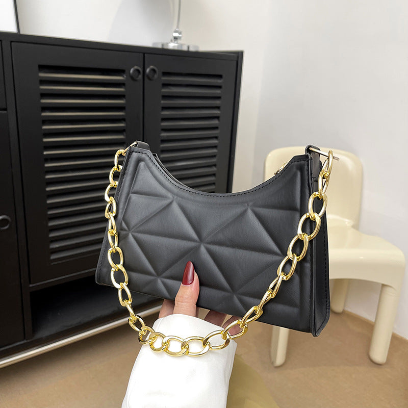 Diamond Retro Textured Bag Women's Chain