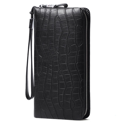 Men's Leather Long Zipper Multiple Card Slots Wallet