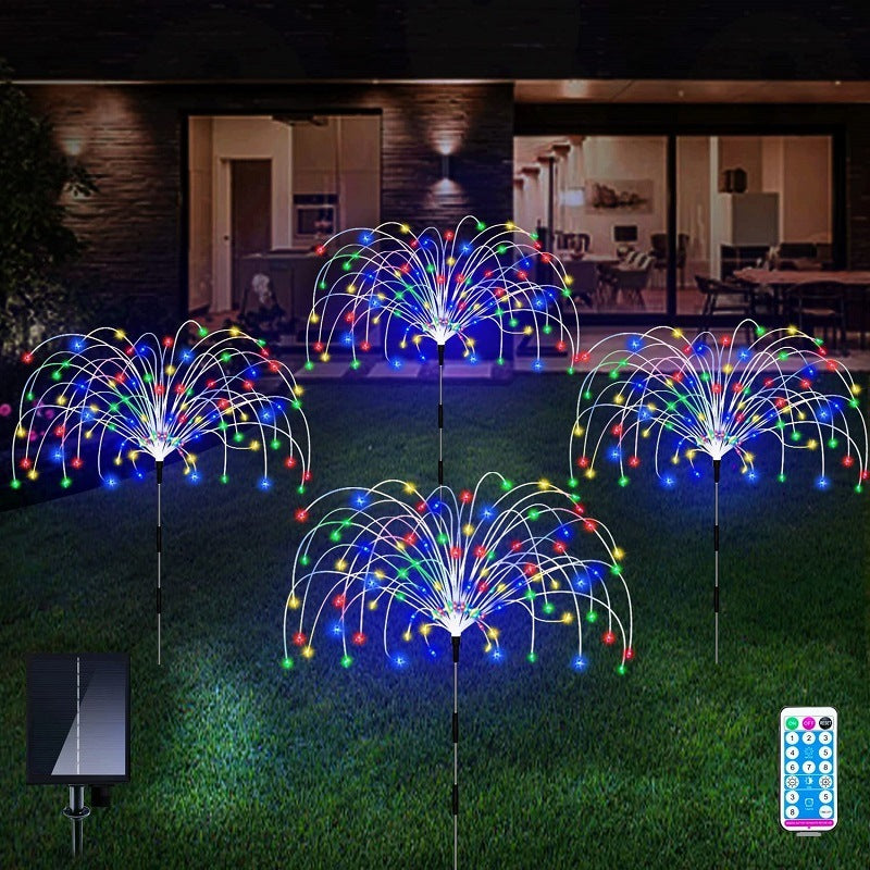 Solar Fireworks Lamp Drag A Waterproof Lawn Floor Outlet