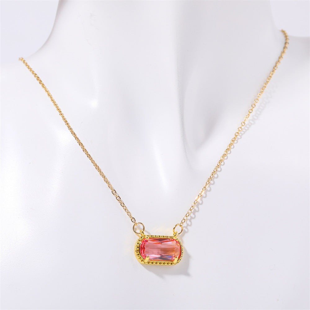 Twelve Birthstone Color Zircon Necklace