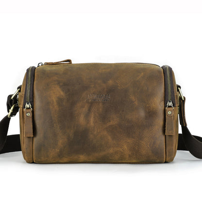 Retro Crazy Horse Leather Fashion Men's Messenger Bag