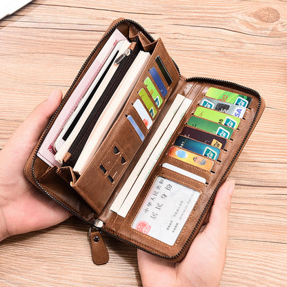 Simple Business Wallet Multifunctional Card Holder Men's Wallet Long Zip Wallet