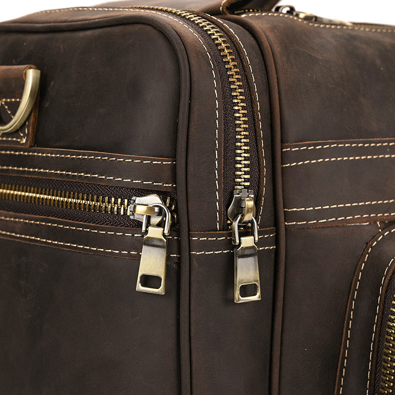 Large Capacity Retro Crazy Horse Leather Travel Bag