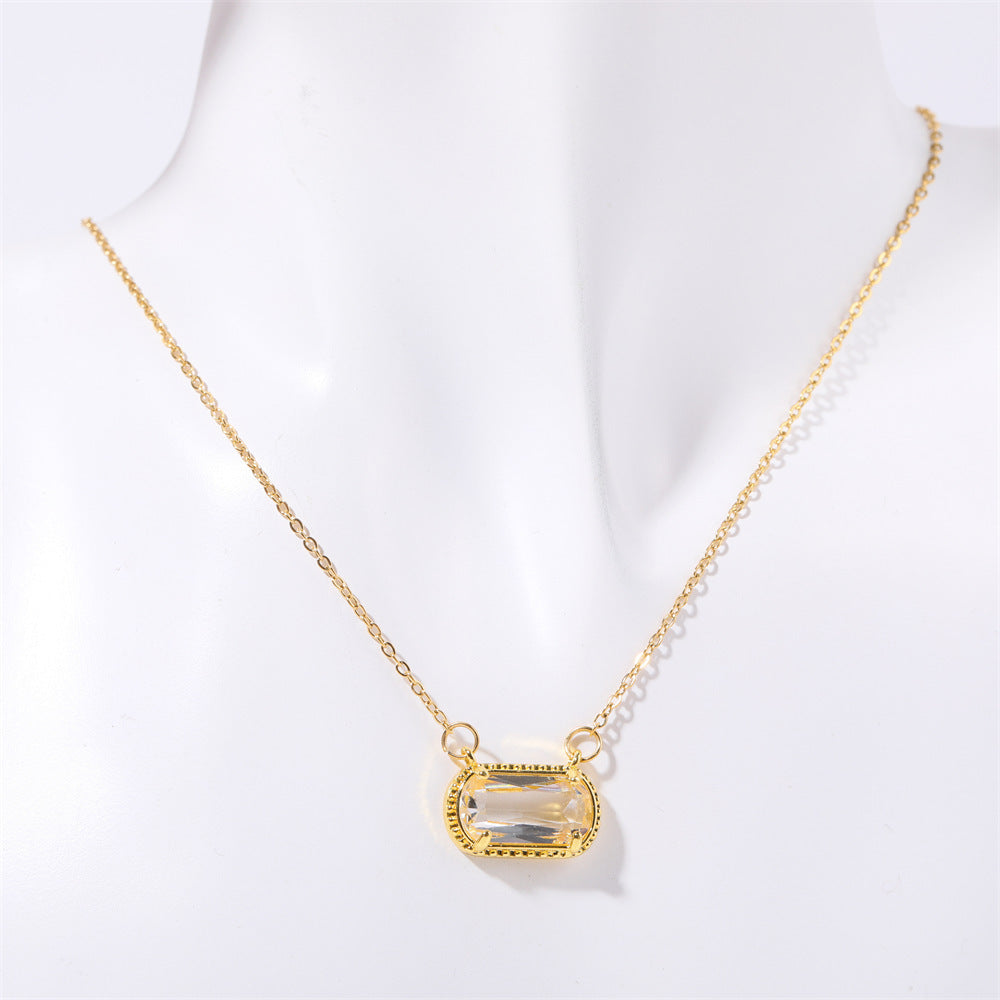 Twelve Birthstone Color Zircon Necklace