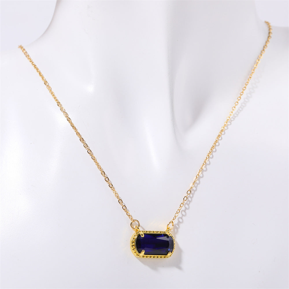 Twelve Birthstone Color Zircon Necklace