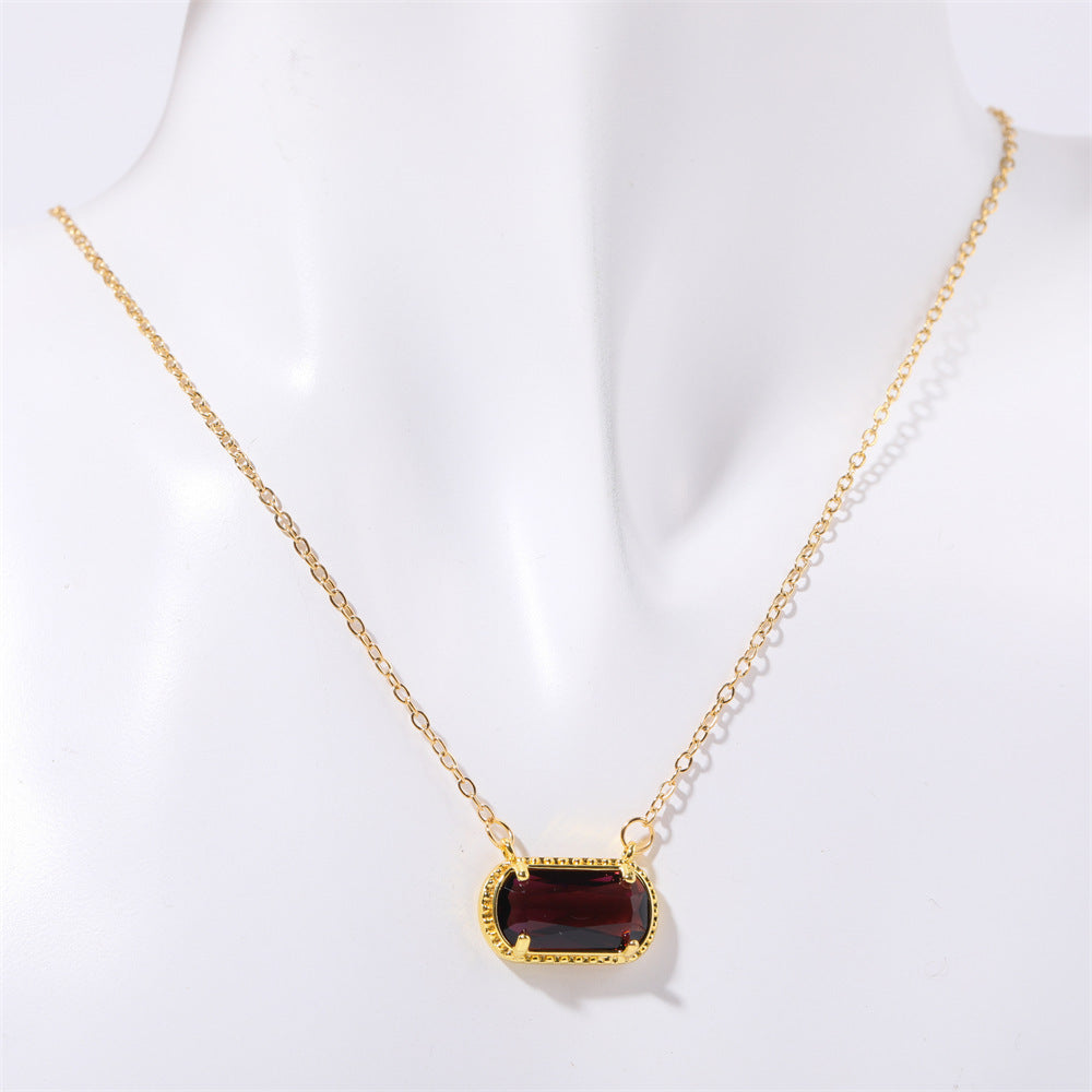 Twelve Birthstone Color Zircon Necklace